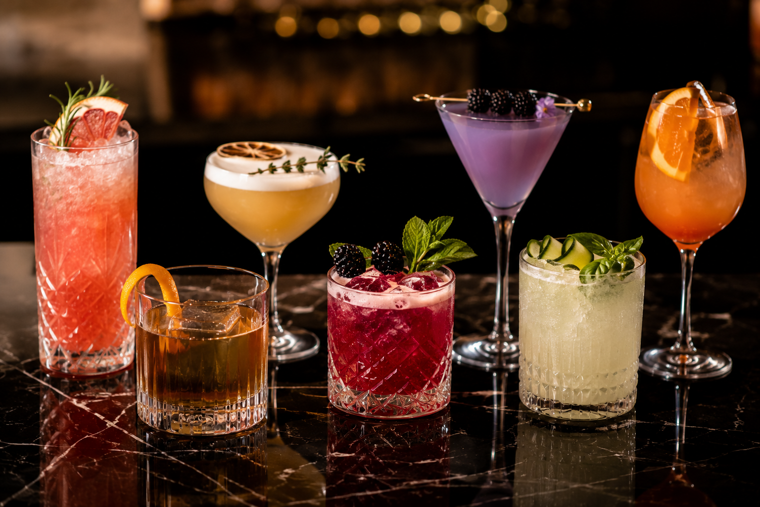 Signature craft cocktail lineup